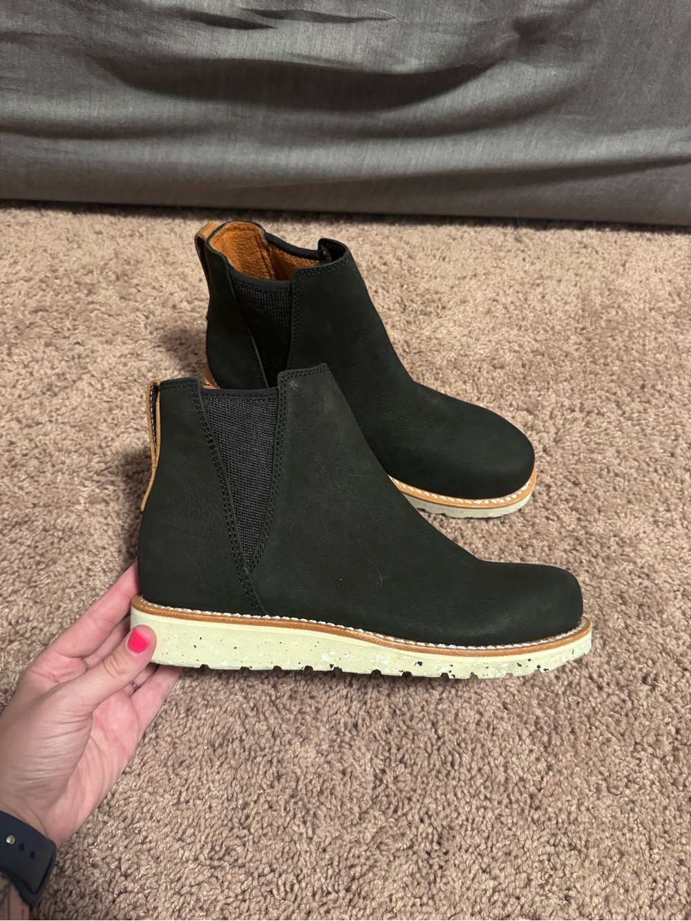 Irish Setter Black Chelsea Ankle Booties with Cream Sole
